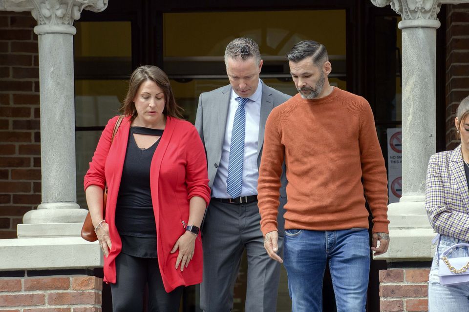 Laura O Connell, Garda Sergeant John Sheehy and former Sinn Fein TD Jonathan O Brien pictured at Cork Circuit Criminal Court for the sentencing of Sonya Egan.
Pic Cork Courts Limited