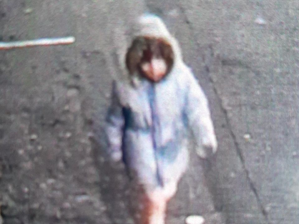 A CCTV image of the child walking alone in Castlewellan on Wednesday morning Photo: PSNI