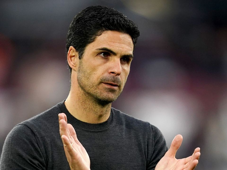 Mikel Arteta’s Arsenal hold the edge in the race for fourth place in the Premier League (John Walton/PA)