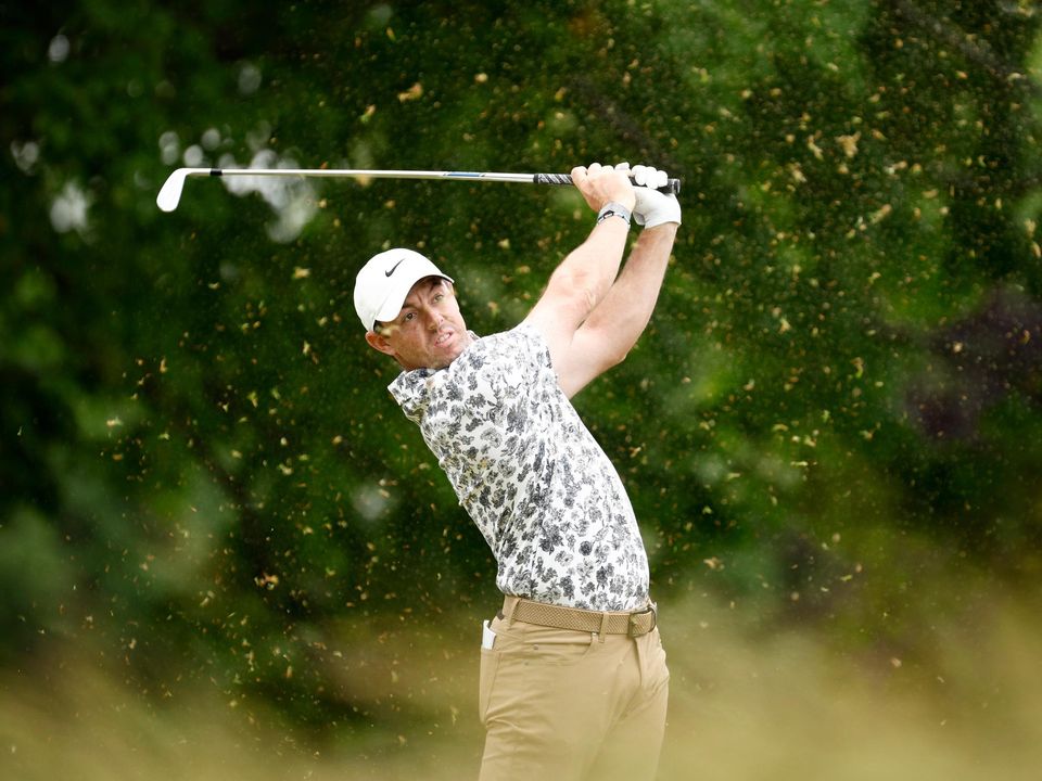 Rory McIlroy overcame angry encounter with a bunker at Brookline to post a 67 in his open round of the US Open. Photo: Getty Images