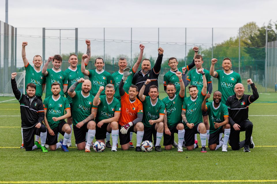 The Ireland transplant soccer team pictured at the Watershed in Kilkenny. Photo: Dylan Vaughan.