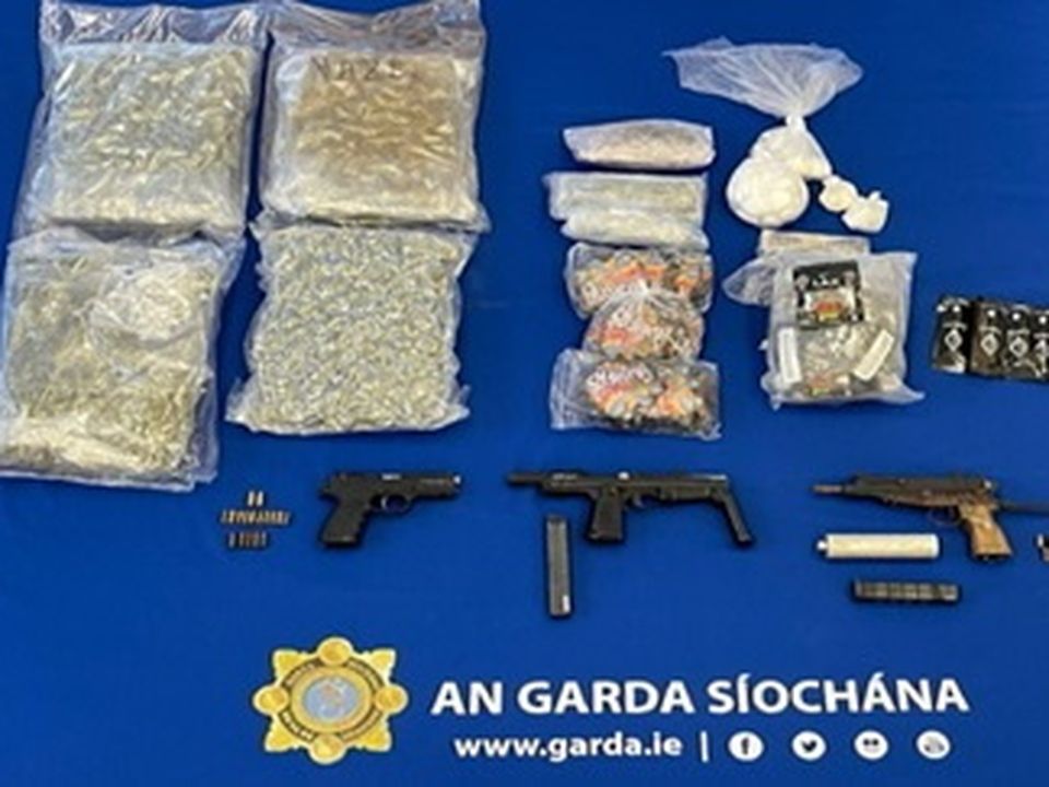 Firearms, ammunition and drugs seized in Finglas last week. Photo: Garda Press Office