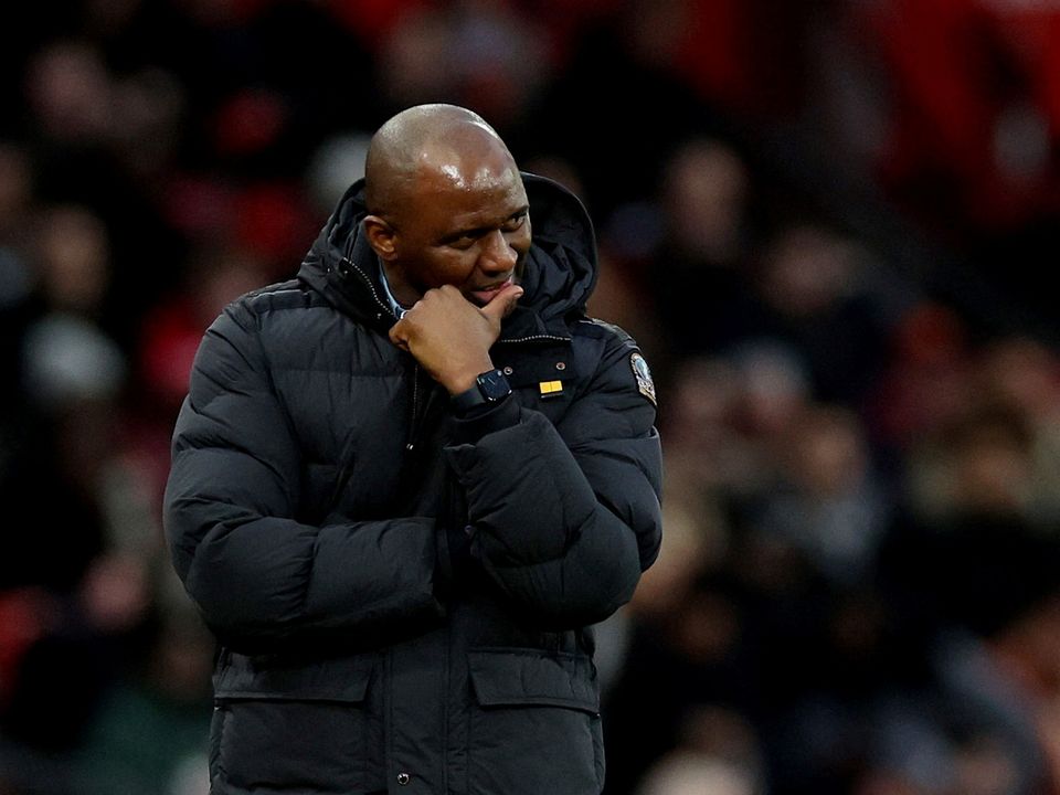Patrick Vieira was sacked by Crystal Palace on Friday. Photo: Reuters