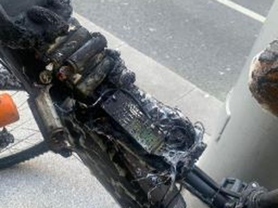 The e-bike was badly damaged