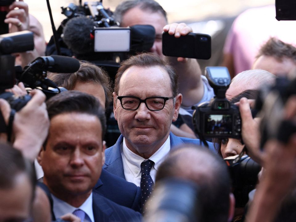 Actor Kevin Spacey arrives at Westminster Magistrates Court after being charged over allegations of sex offences, in London, Britain, June 16, 2022. REUTERS/Henry Nicholls