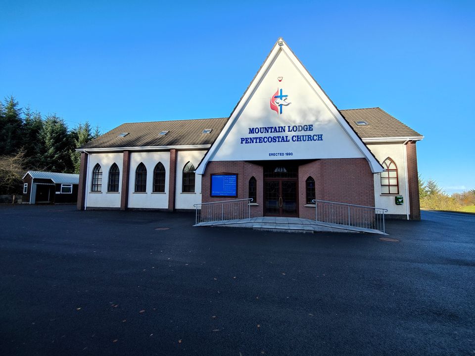 Todays church building on the edge of Darkley Forest