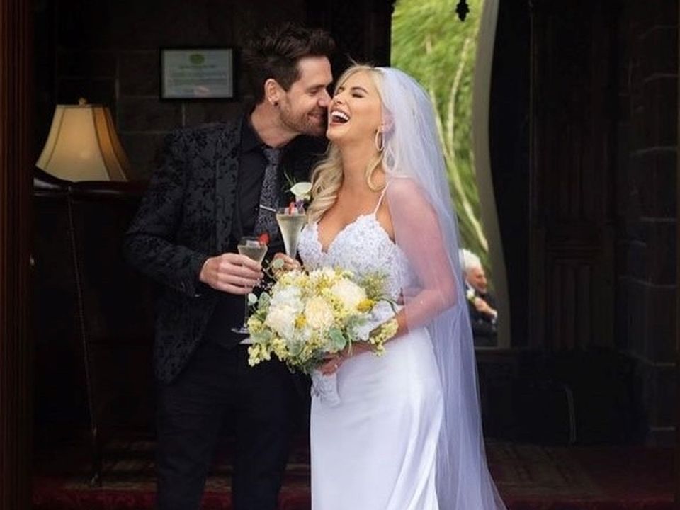Wedded bliss: Cliona and Simon looked amazing as they posed for cameras (Pic: Instagram)