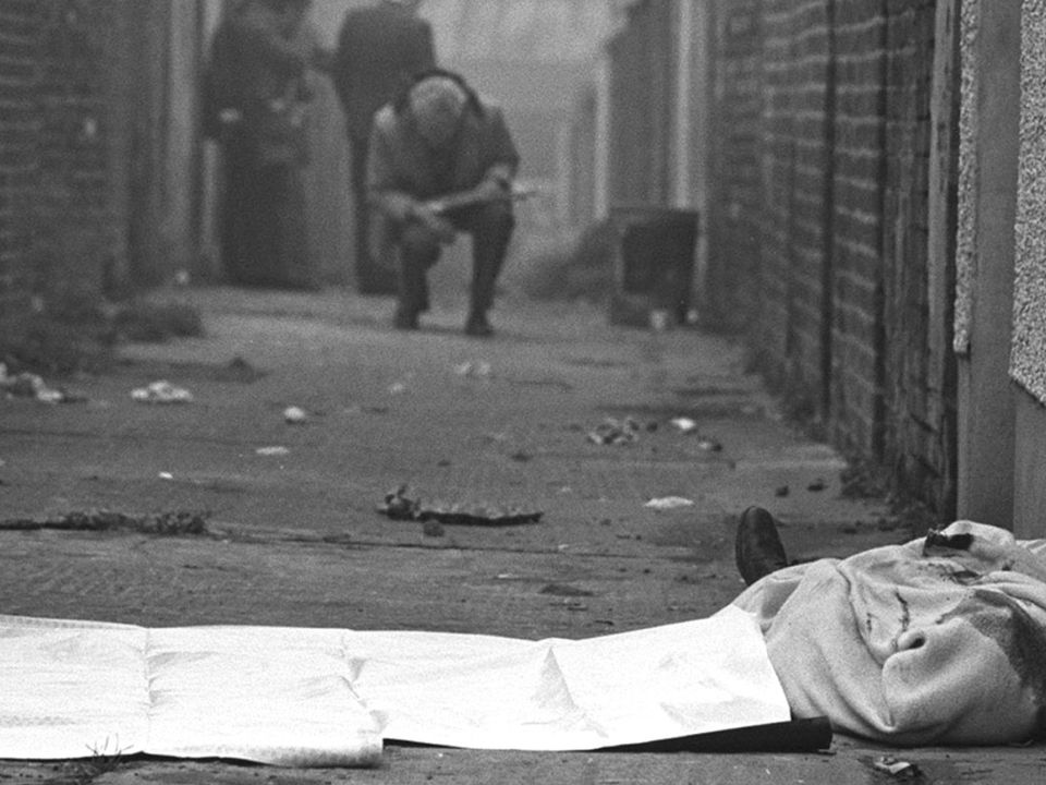 A Shankill Butchers’ victim lies in a Belfast alley – at least one member of the notorious gang was in the UDR