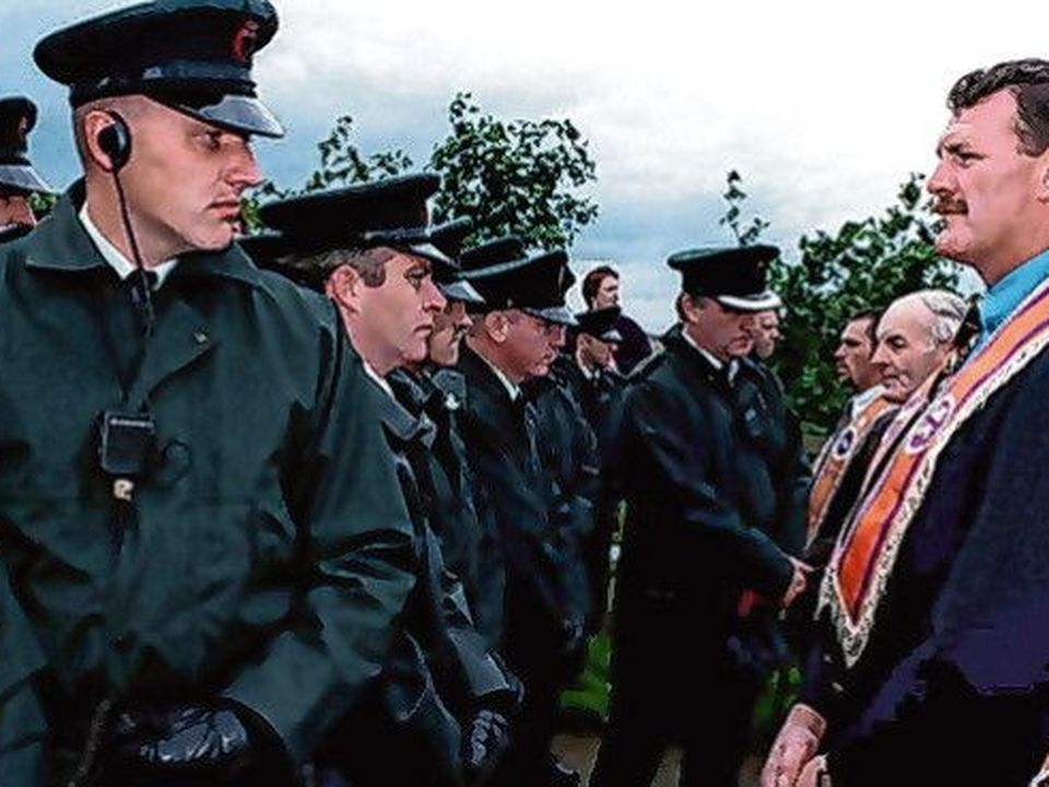 Orangemen Tweed in a standoff with the cops