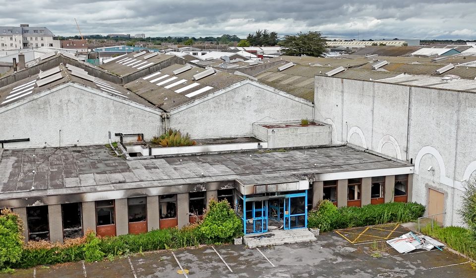 The former Crown Paints factory in Coolock, north Dublin, which was the centre of a protest against plans to redevelop it to house asylum seekers (Niall Carson/PA)