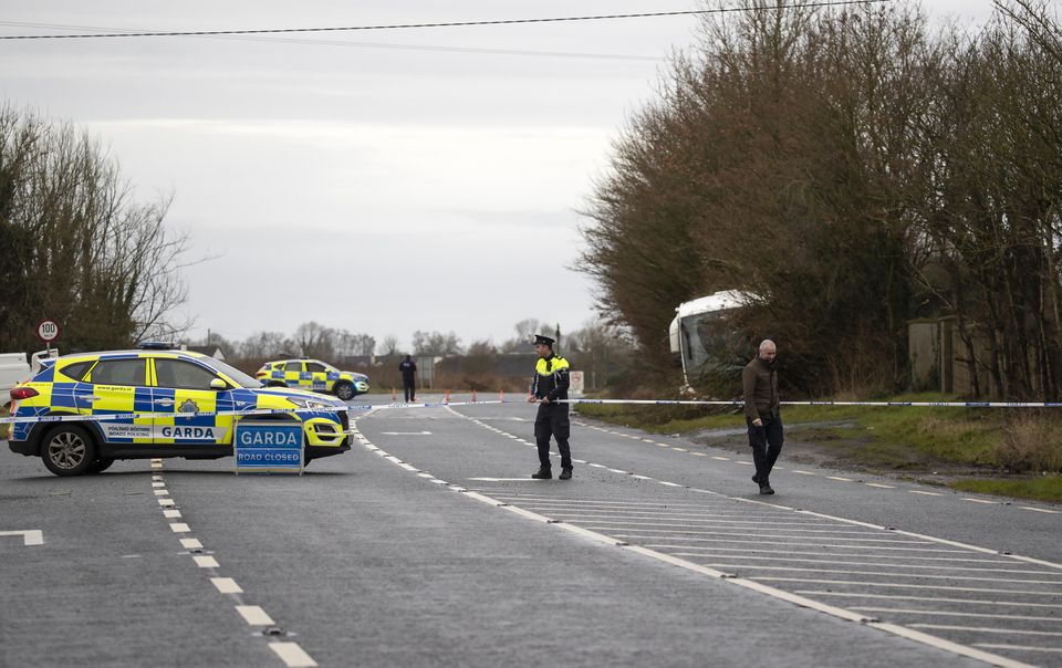 The scene of a fatal bus crash at Killogeenaghan, Moate, Co Westmeath Photo: Colin Keegan, Collins Dublin