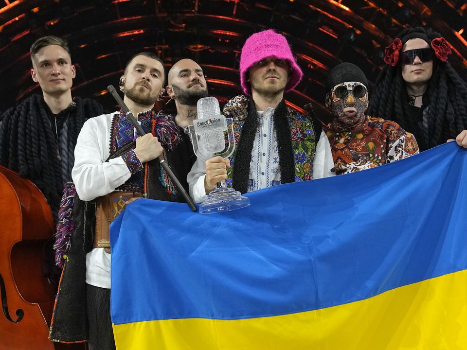 Ukraine’s entry by Kalush Orchestra has become a popular anthem during the war (Luca Bruno/AP)