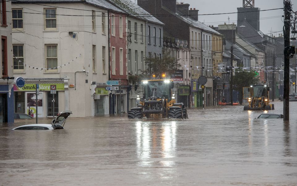Flooding on Main St., Midelton, Co.Cork after the Owenacurra River burst its banks following heavy rain