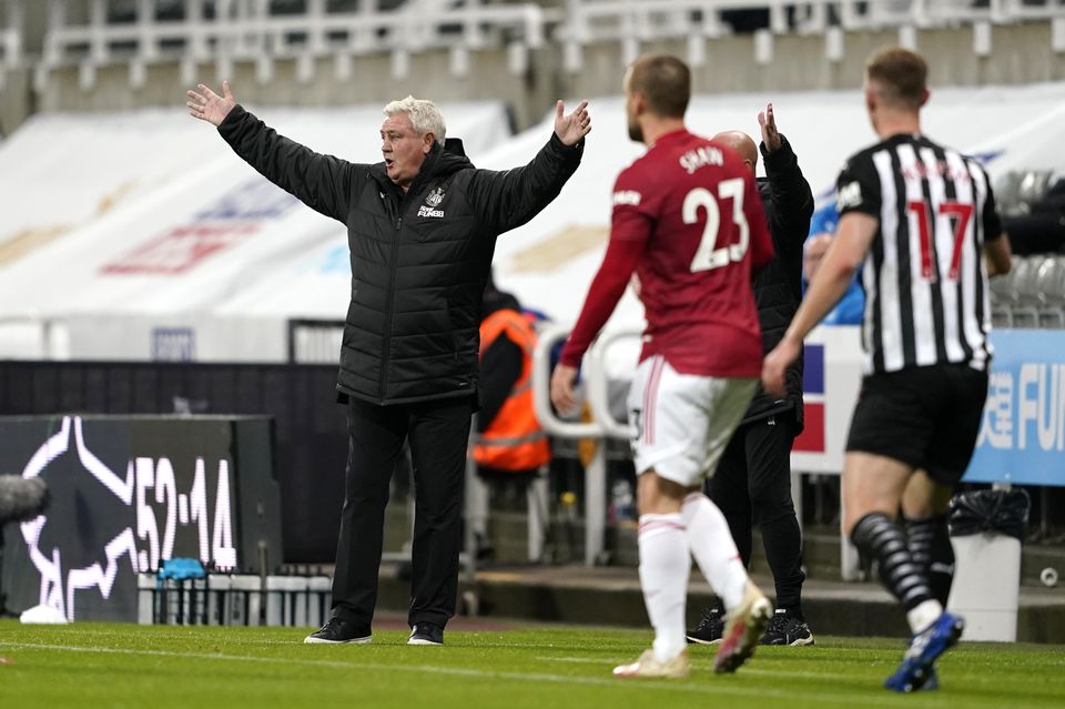Steve Bruce (left) rued the way his side finished the game (Owen Humphreys/PA)