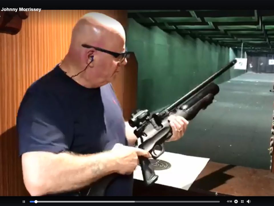 Morrissey was photographed at a gun range on Facebook