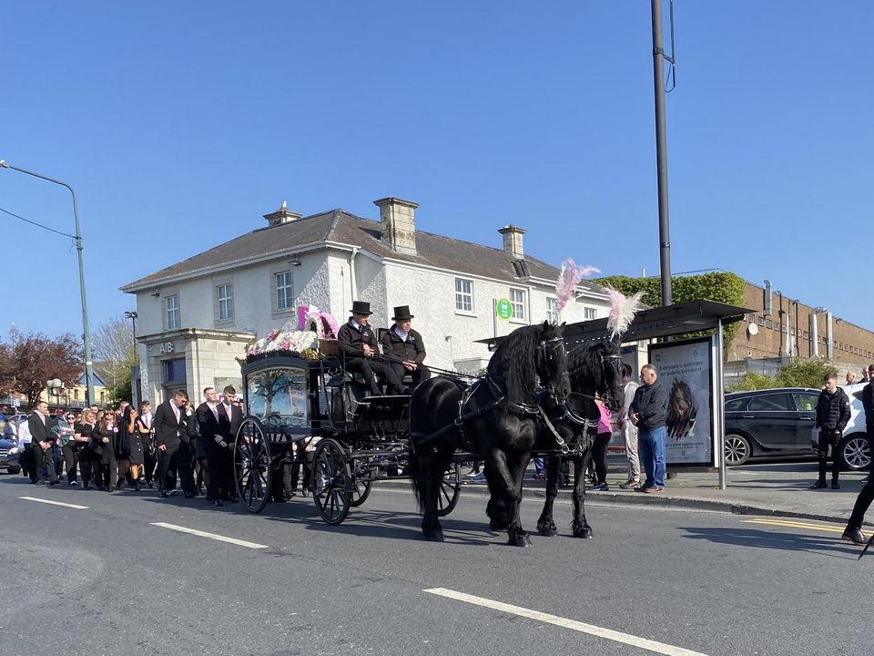 Sandra Boyd funeral arrives at St Canice's Church in Finglas