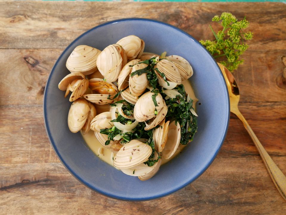 Creamy Sauteed Clams and Autumn Vegetables