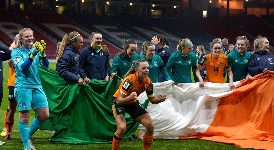 UEFA has fined the Football Association of Ireland after its senior women’s team sang a pro-IRA song after their World Cup play-off win over Scotland.
