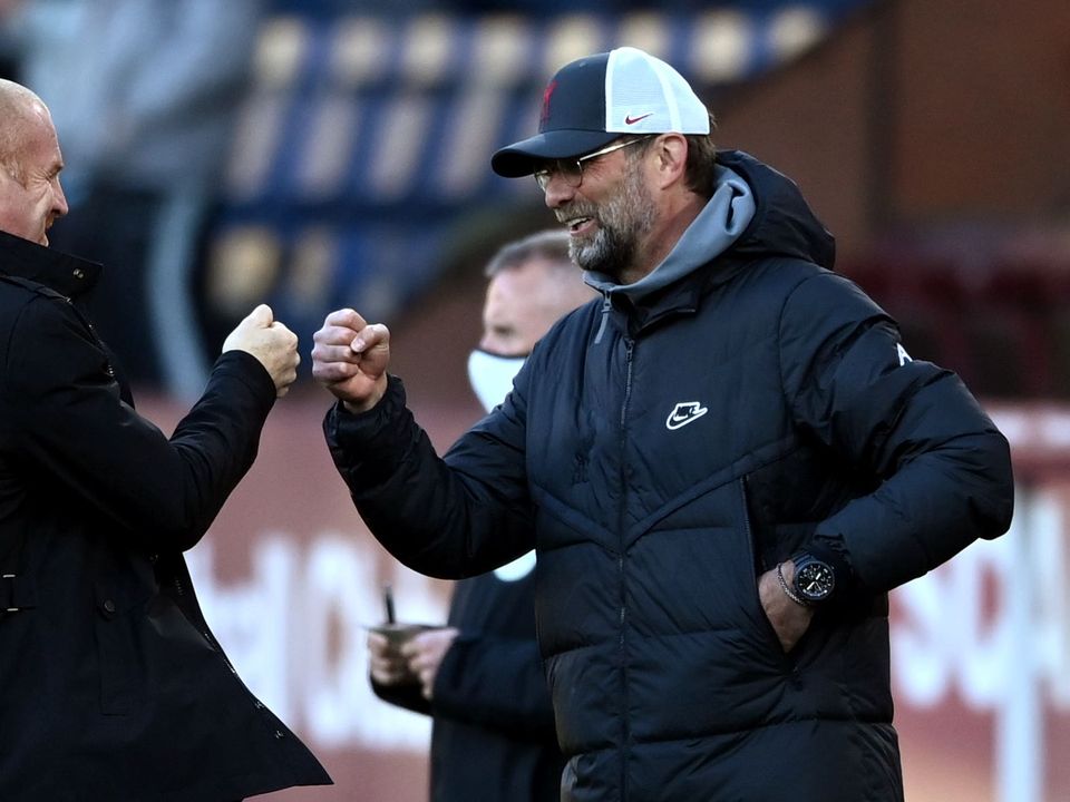 Liverpool manager Jurgen Klopp expects an uncomfortable afternoon against Sean Dyche’s Burnley (Gareth Copley/PA)