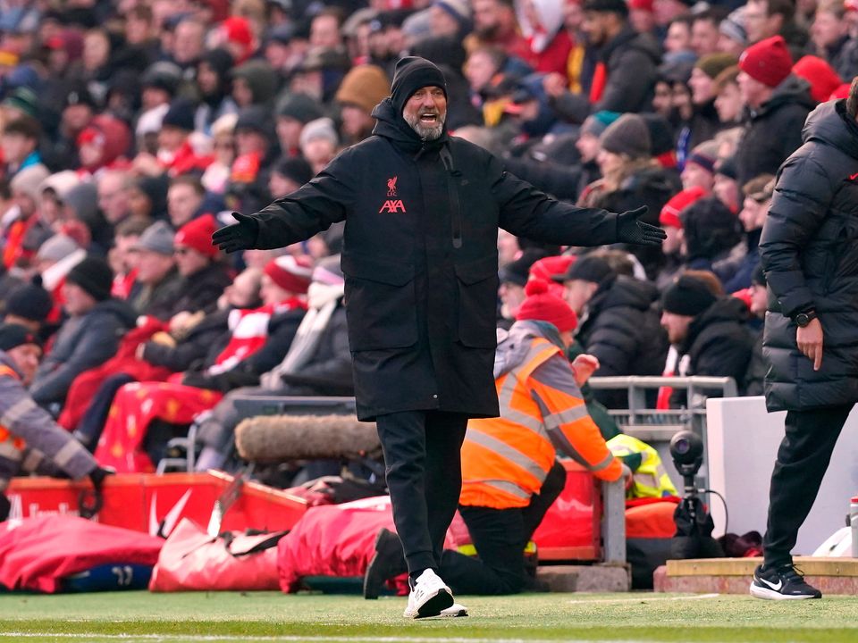 Liverpool manager Jurgen Klopp described the 3-0 defeat by Brighton as the worst performance of his managerial career. Photo: Martin Rickett/PA Wire