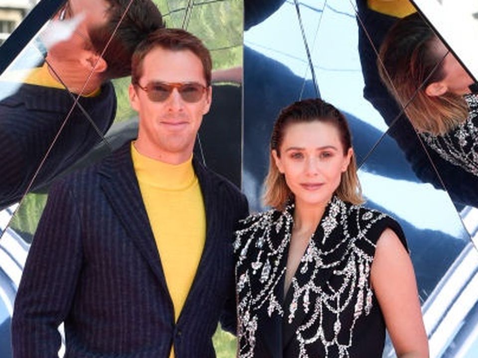Benedict Cumberbatch with his co-star Elizabeth Olsen, who plays telepathic Wanda Maximoff
