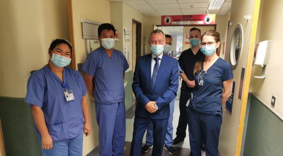 Pete with some of the hospital staff