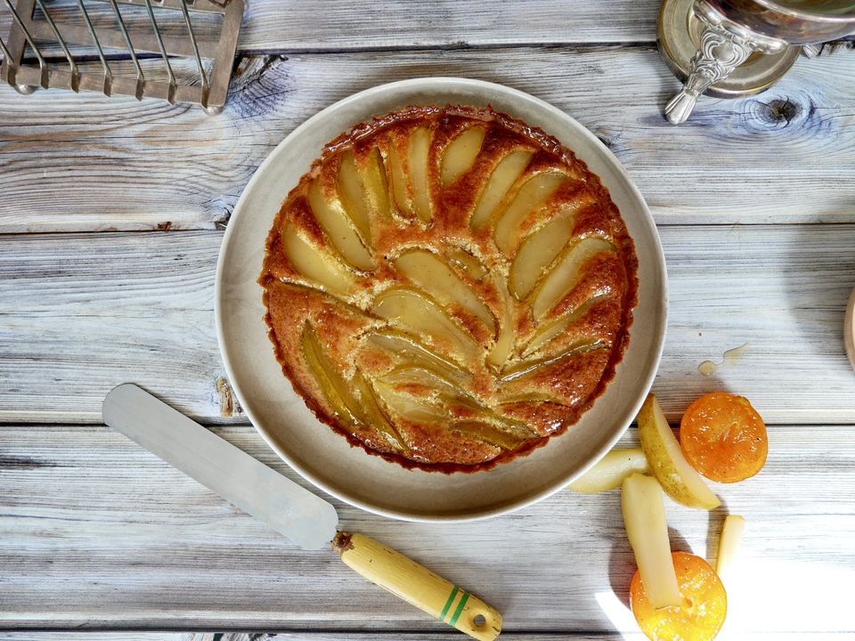 Poached Pear Bakewell Tart