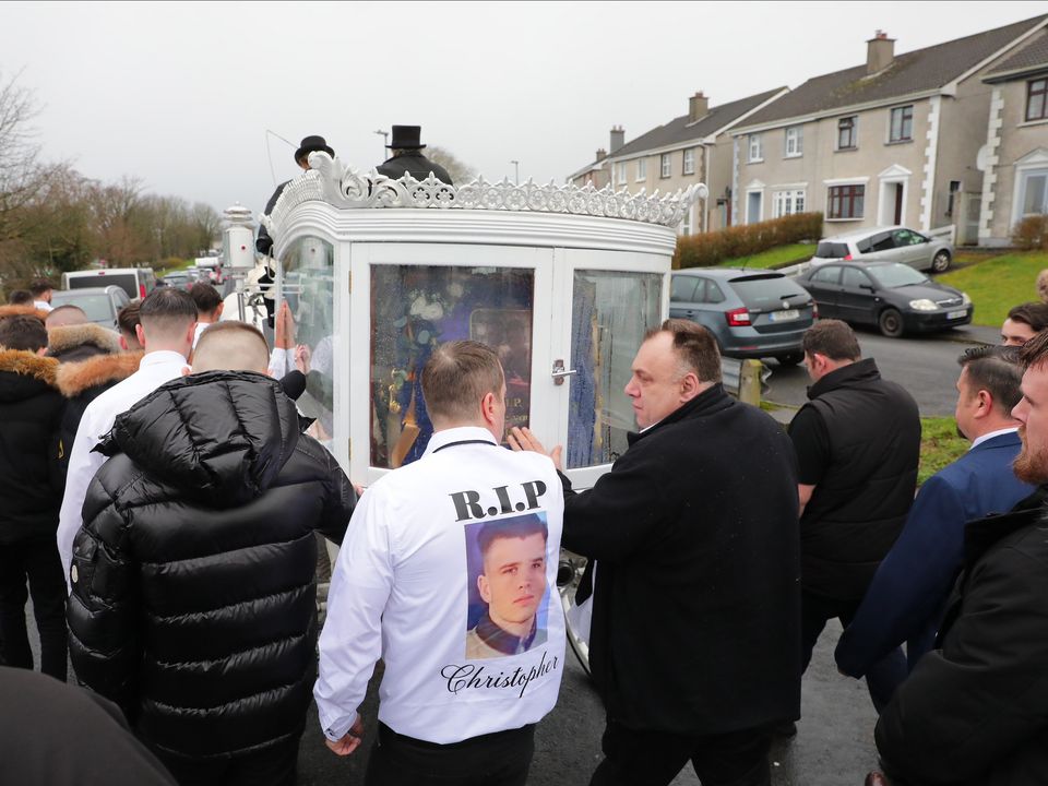 The funeral of Christopher Stokes in Galway. Picture: Gerry Mooney