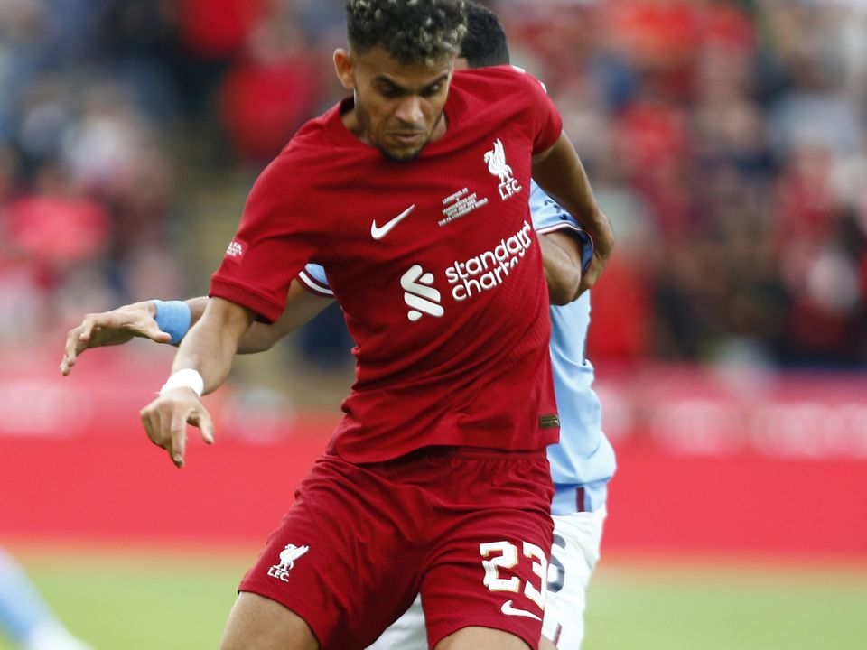 Leicester, United Kingdom - JULY 30 : Liverpool's Luis Fernando Diaz Marulanda during The FA Community Shield match between Manchester City against Liverpool at King Power Stadium, on 30th July , 2022 at Leicester, United Kingdom.   (Photo by Kieran Galvin/DeFodi Images via Getty Images)