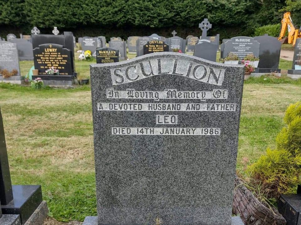 Leo Scullion’s grave in Carnmoney cemetery
