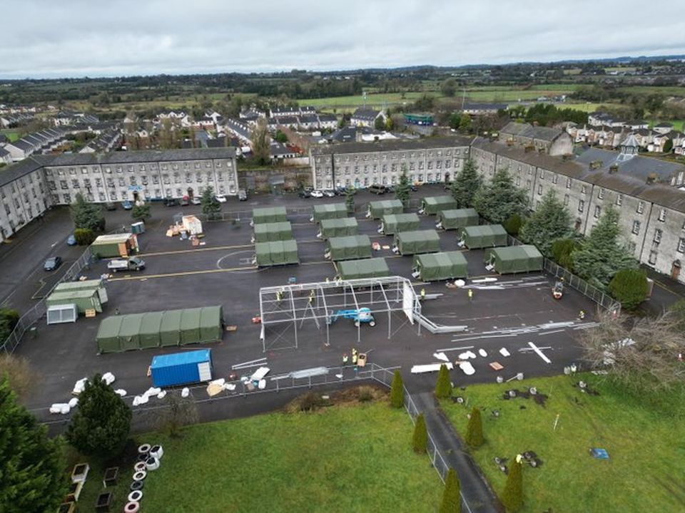 The use of tents in the former Army barracks has been described as inappropriate