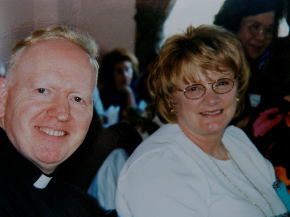 Christina Gallagher with Fr Gerard McGinnity