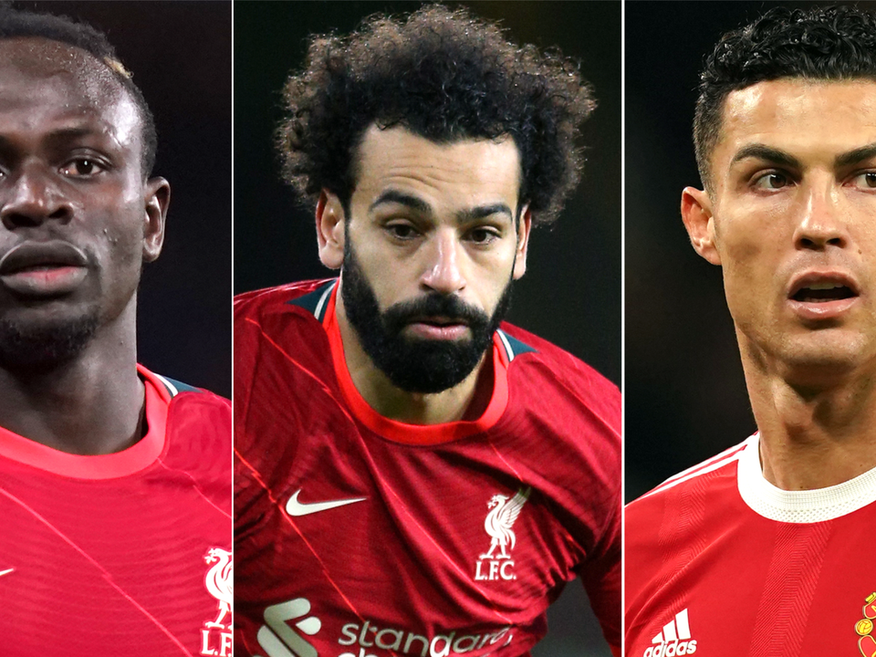 Sadio Mane, Mohamed Salah and Cristiano Ronaldo (Adam Davy/Nigel French/Martin Rickett/PA)