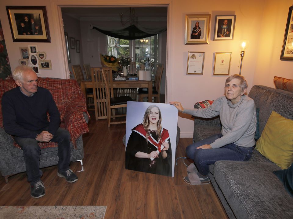 Noel and Bernie McNally in their Lurgan home as the family waits for the suspect, who was captured on CCTV, to be found