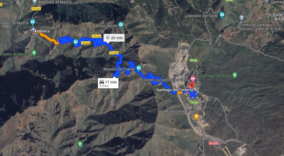 Santiago del Teide está a 5,5 km de Masca.