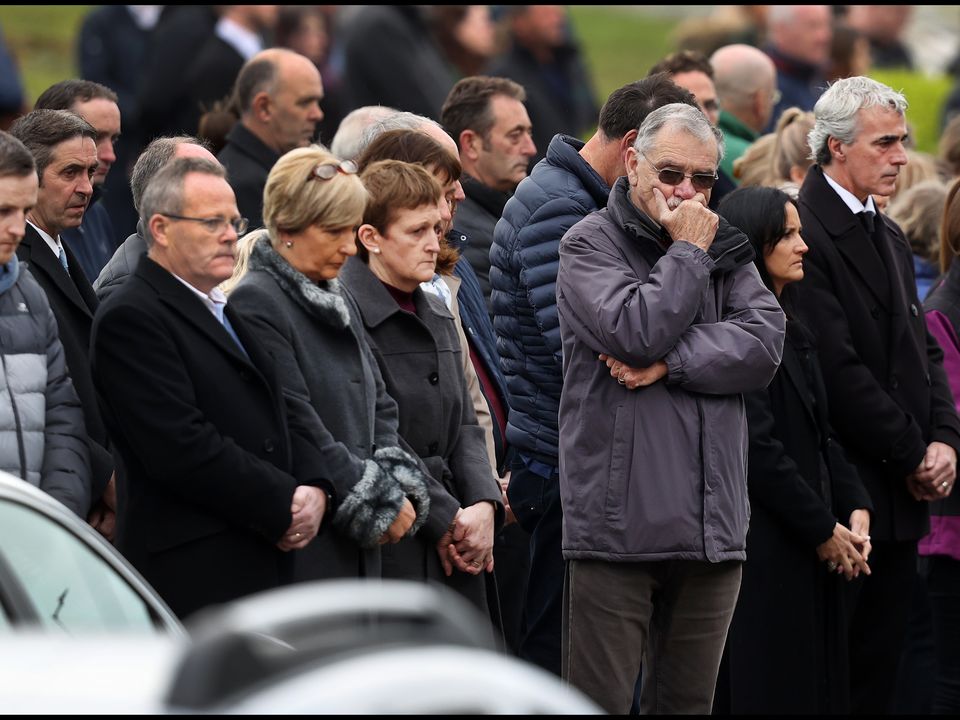 Mourners gather for the funeral of Jessica Gallagher. Picture: Steve Humphreys